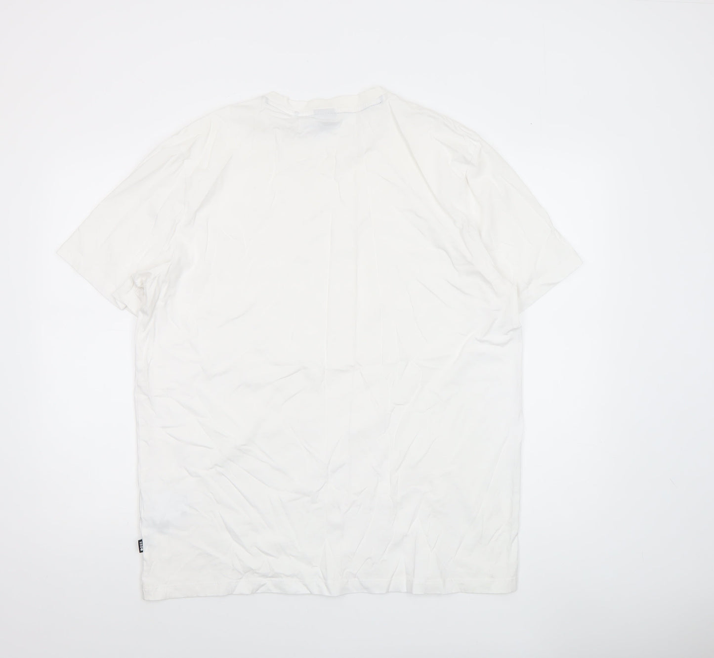 BOSS Men’s White 2XL Regular Fit Crew Neck Cotton T-Shirt