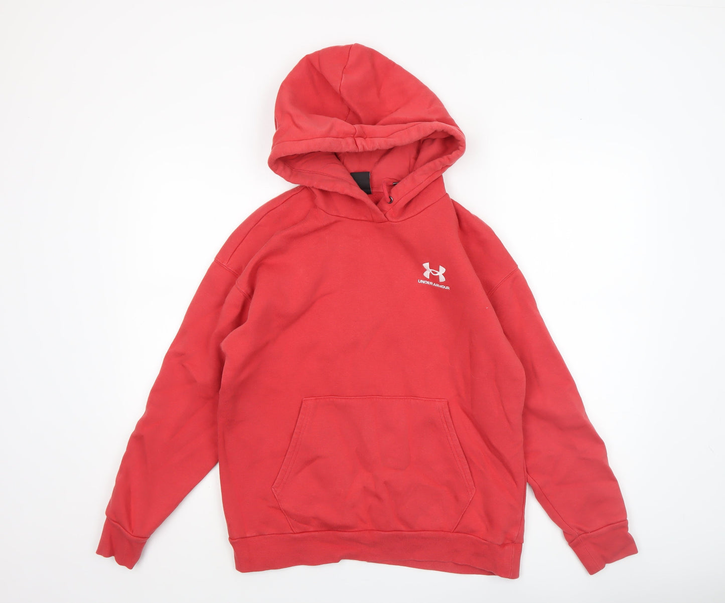 Under Armour Boys Red Pullover Hoodie Small Cotton Blend Sportswear