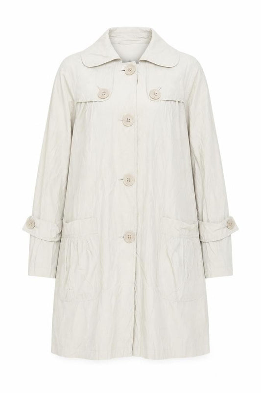 Warehouse Women's Beige Trench Coat Size 12 Cotton Blend