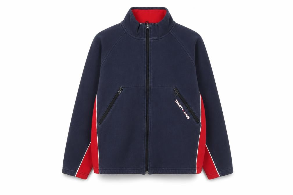 Tommy Hilfiger Boys Blue Full Zip Cotton Jacket Size L Classic Logo