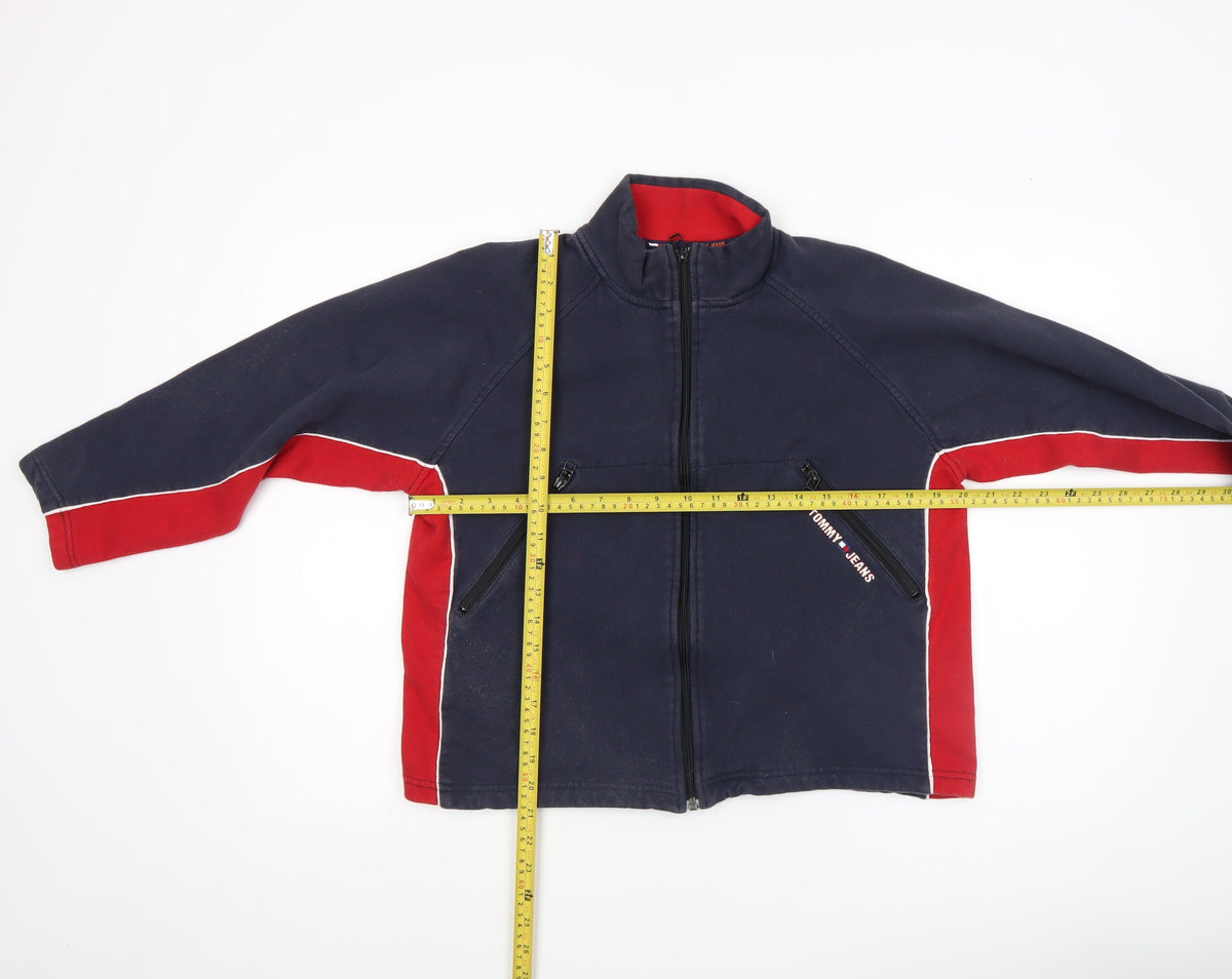 Tommy Hilfiger Boys Blue Full Zip Cotton Jacket Size L Classic Logo