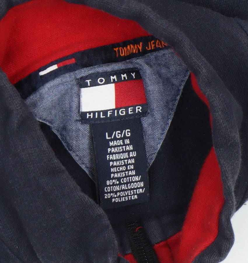 Tommy Hilfiger Boys Blue Full Zip Cotton Jacket Size L Classic Logo