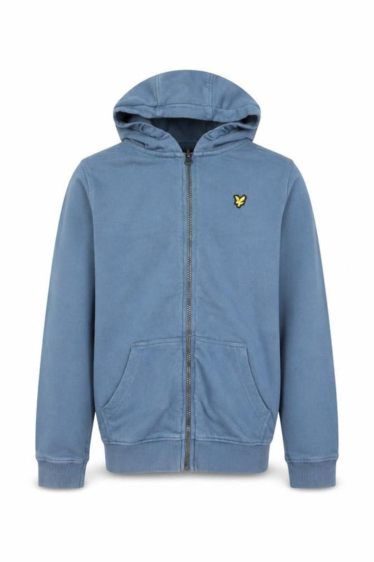 Lyle & Scott Junior Boys Blue Full Zip Hoodie 10-11 Years Cotton Logo
