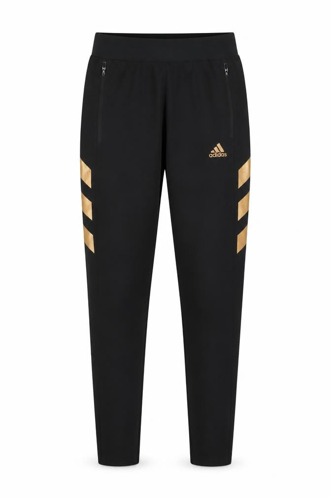 Adidas Boys Black Jogger Trousers 13-14 Years with Gold Stripes