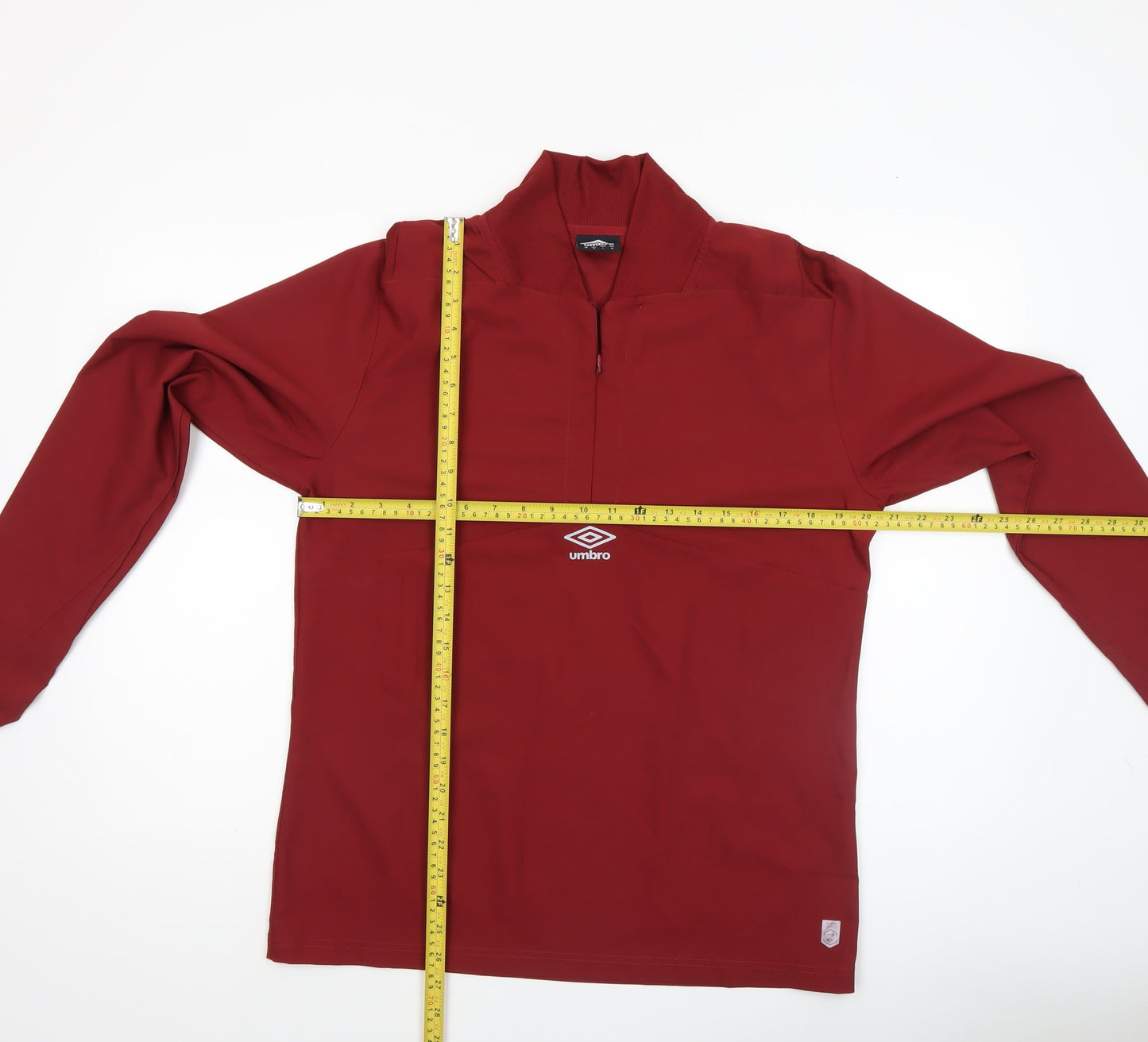 Umbro Men’s Red Long Sleeve 1/4 Zip Training Top Size M