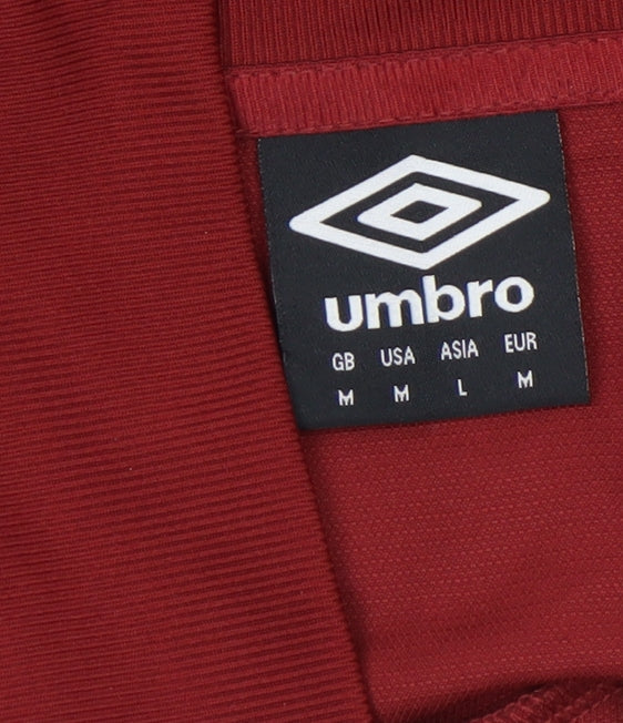 Umbro Men’s Red Long Sleeve 1/4 Zip Training Top Size M