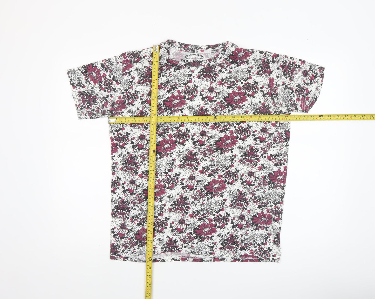 Pull&Bear Women’s Multicoloured Floral Cotton T-Shirt Size 12