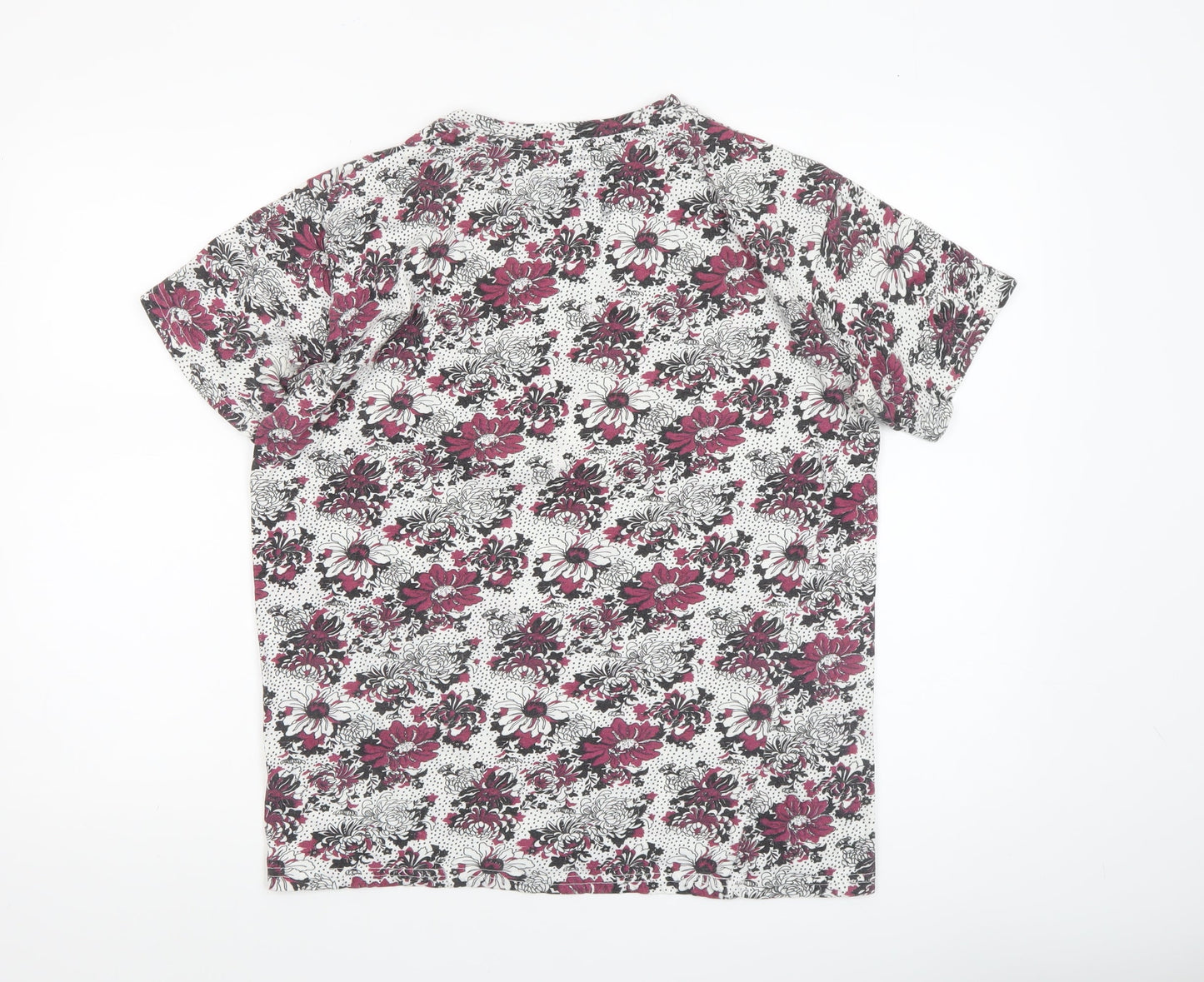 Pull&Bear Women’s Multicoloured Floral Cotton T-Shirt Size 12