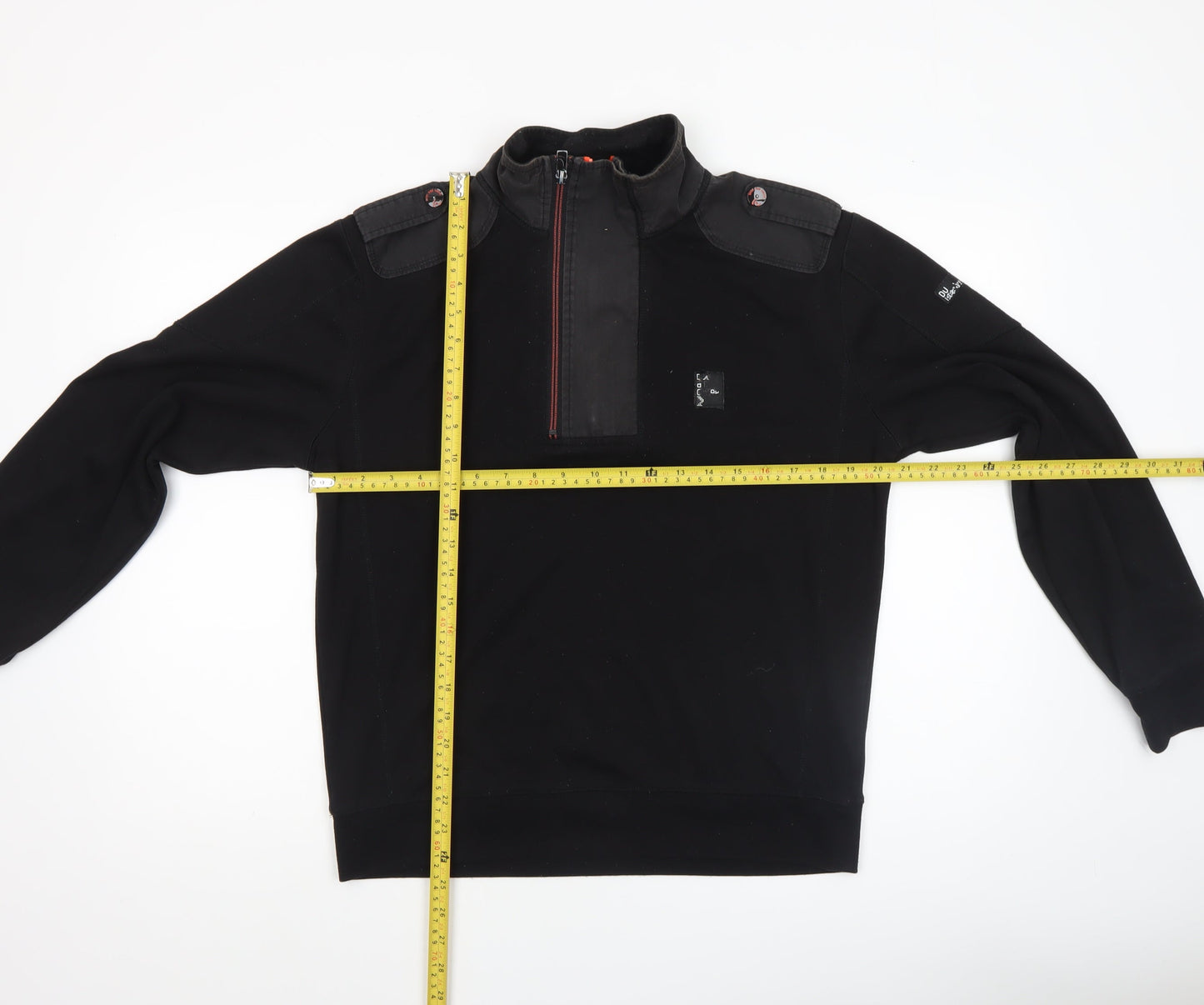 Duck and Cover Men's Black Medium 1/2 Zip Sweatshirt High Neck
