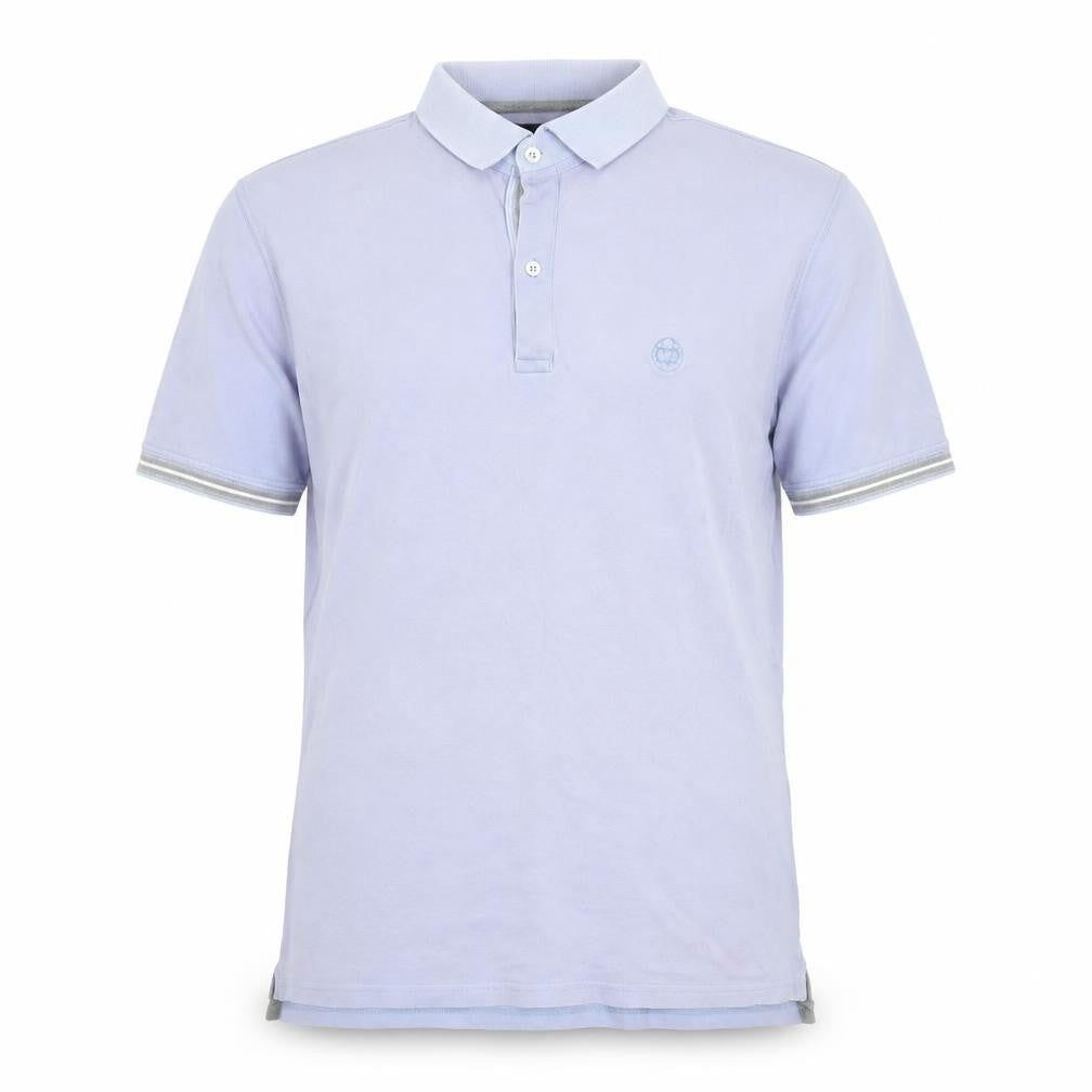 Massimo Dutti Men's Light Blue Casual Fit Cotton Polo Shirt M