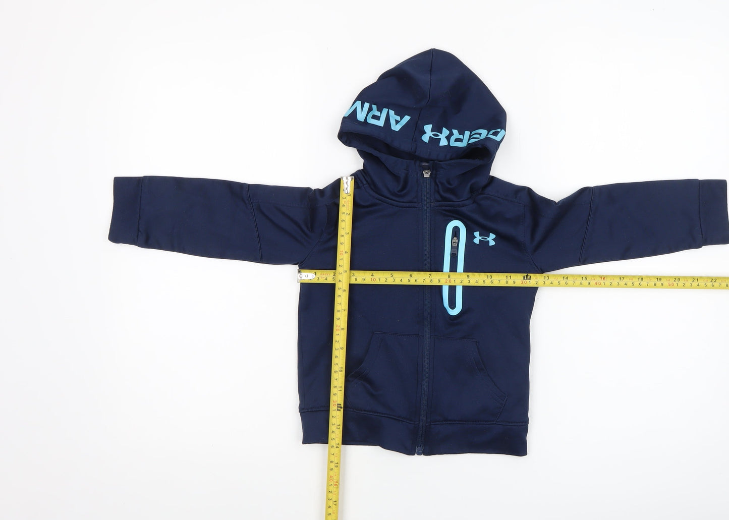 Under Armour Boys Blue Full Zip Hoodie 2-3 Years Hooded Sports Top