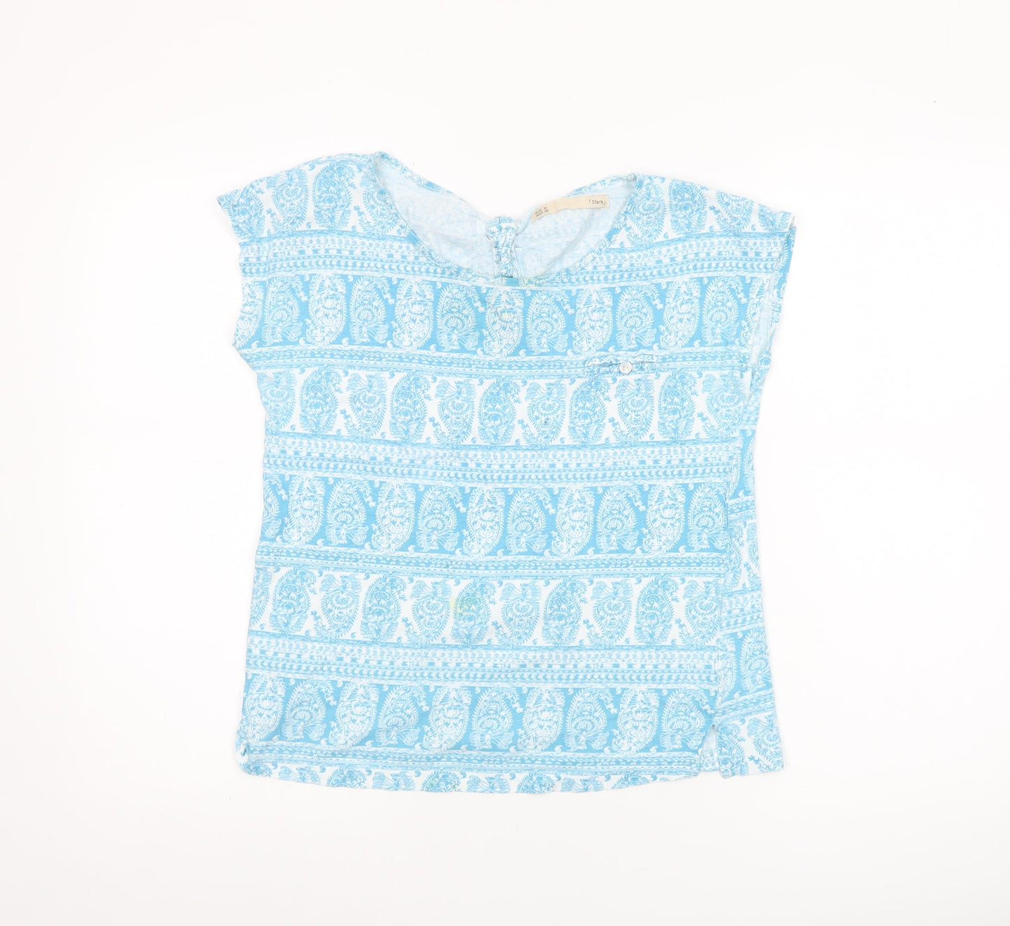 Sfera Women Blue Paisley Sleeveless Tunic Blouse Size 12