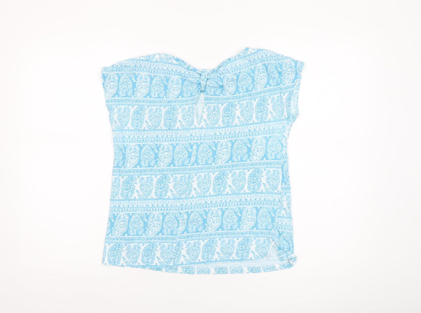 Sfera Women Blue Paisley Sleeveless Tunic Blouse Size 12