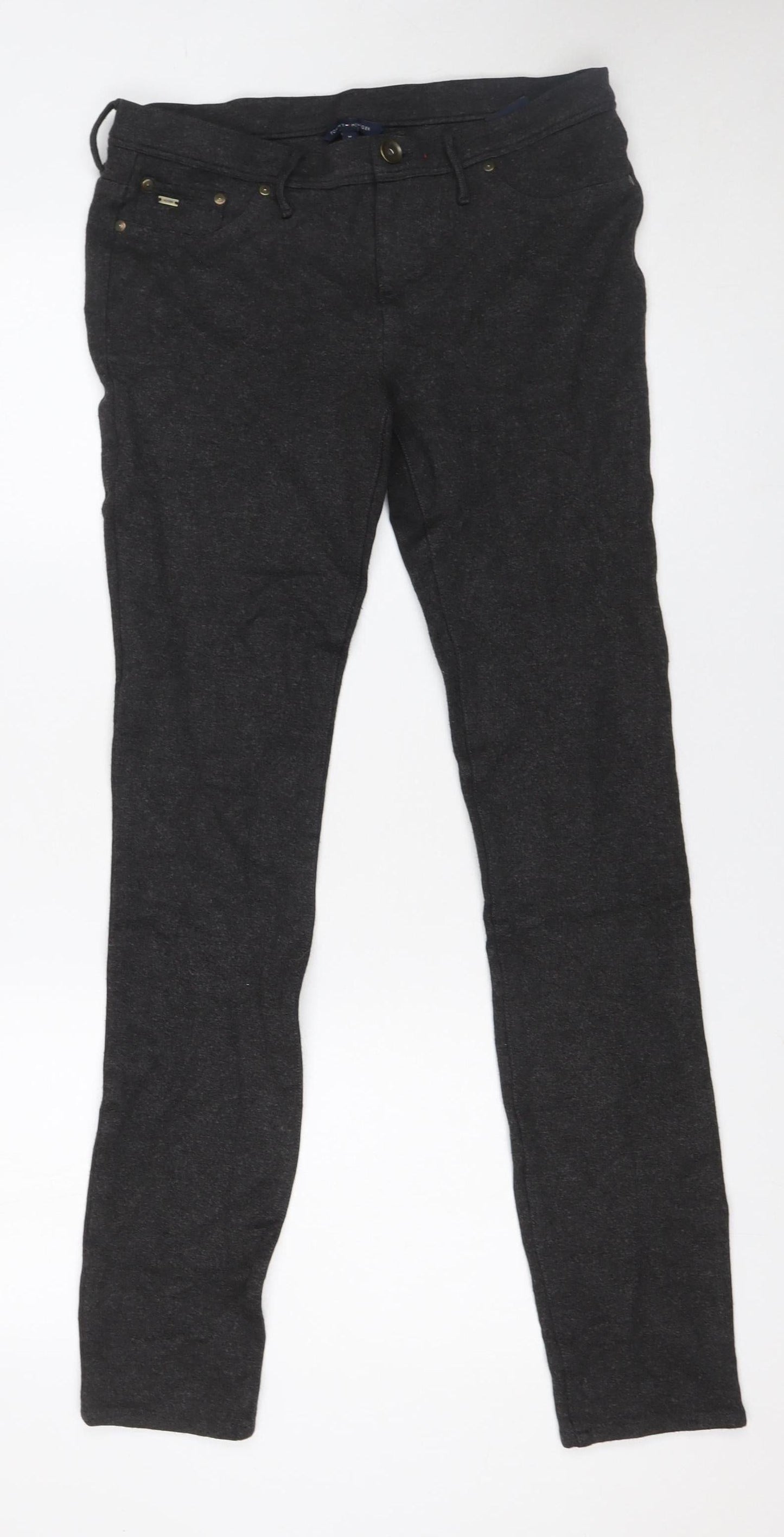Tommy Hilfiger Women's Charcoal Skinny Trousers M Viscose Blend