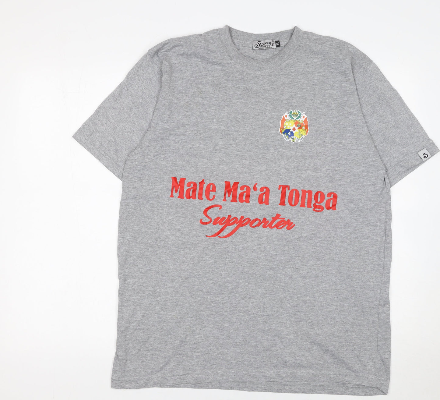 Screen Men’s Grey Mate Ma’a Tonga Supporter Graphic T-Shirt XL