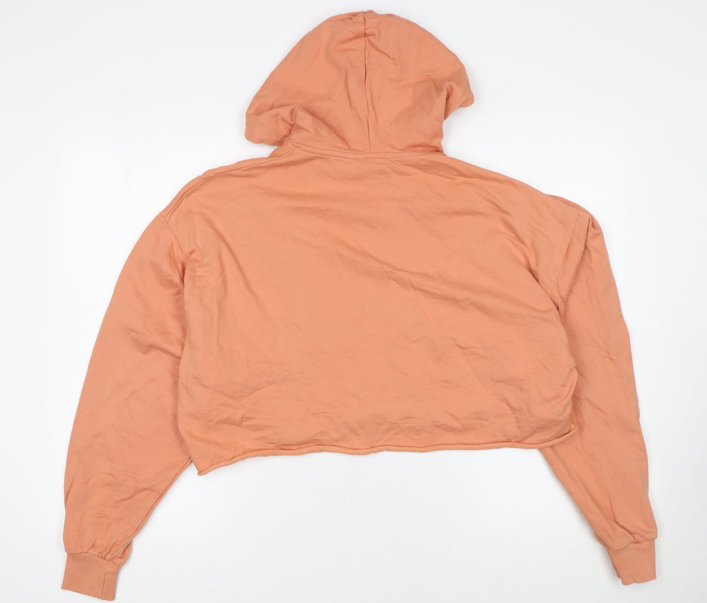 Collusion Women's Orange Cropped Hoodie UK 8 100% Cotton
