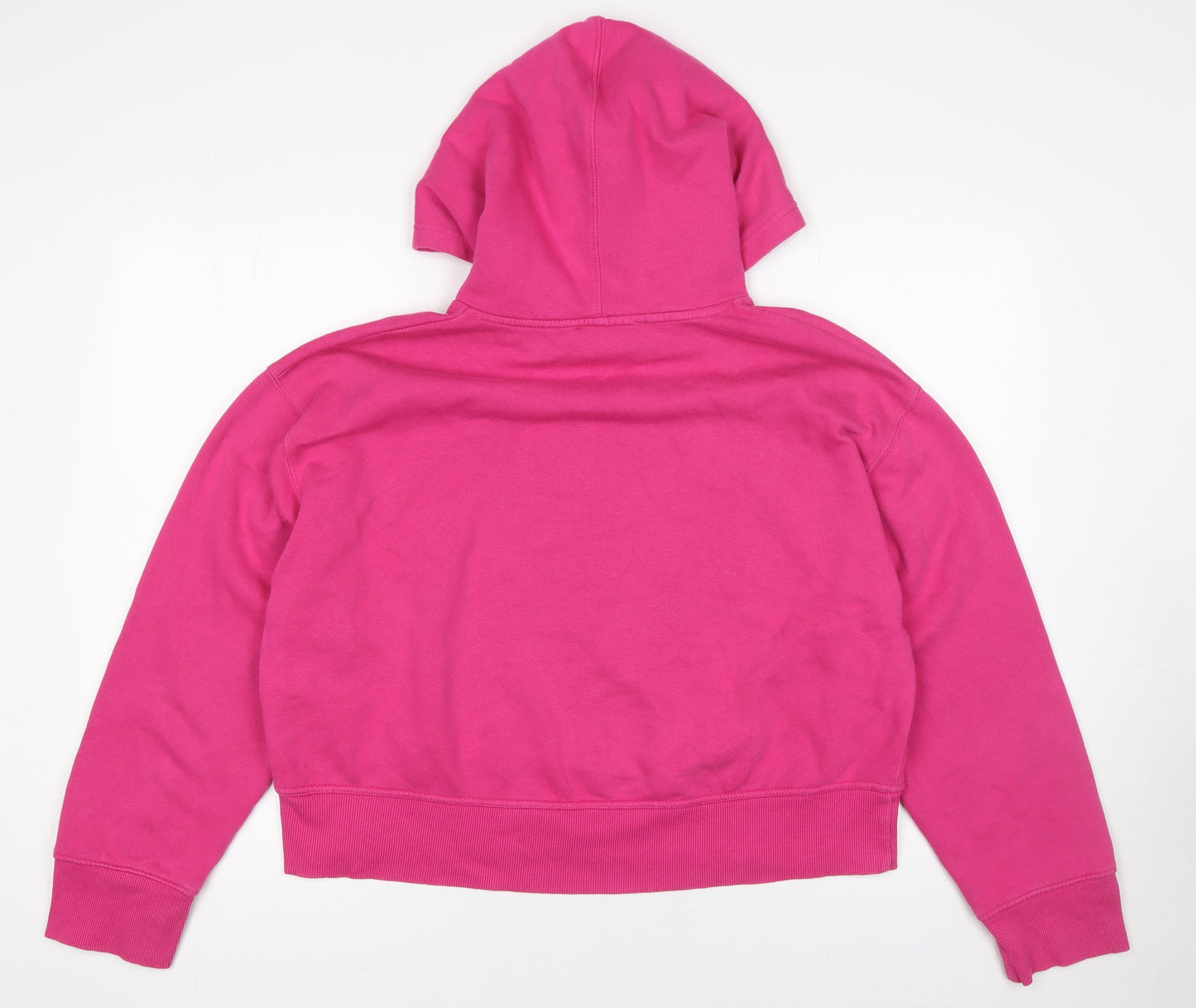 ZARA Womens Pink Pullover Hoodie Cotton Blend Size L Relaxed Fit