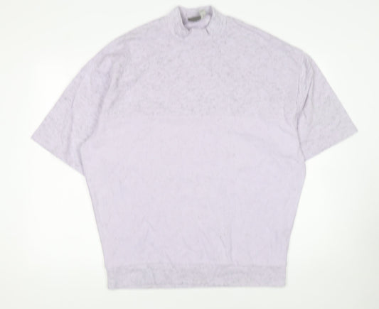 ASOS Men’s Purple Mock Neck Relaxed Fit Short Sleeve T-Shirt Size M