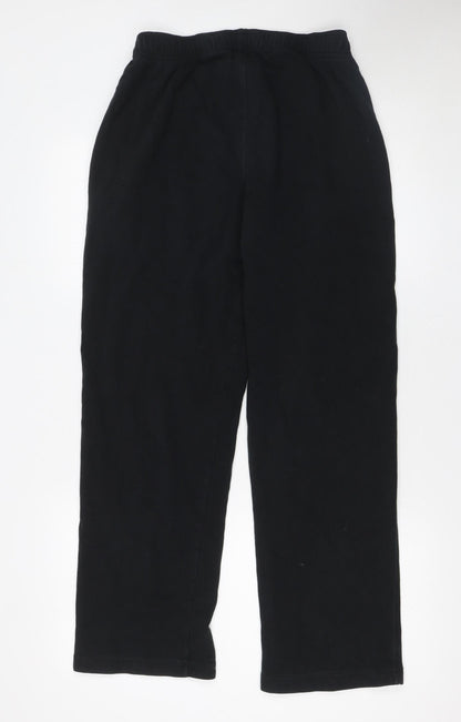 Marks & Spencer Girls Black L Sweatpants Elastic Waist Fleece Trousers