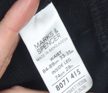 Marks and Spencer Girls Black L Sweatpants Elastic Waist Fleece Trousers