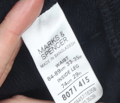 Marks & Spencer Girls Black L Sweatpants Elastic Waist Fleece Trousers