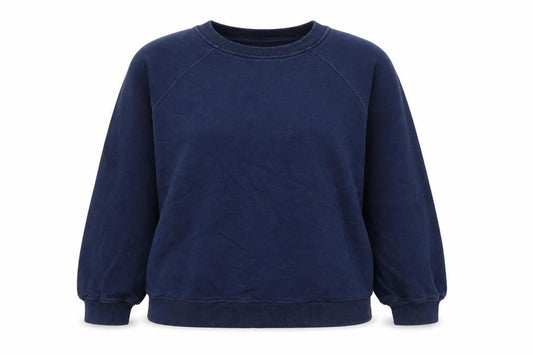 & Other Stories Women's Navy Blue Cotton Crew Neck Pullover Sweatshirt Size S