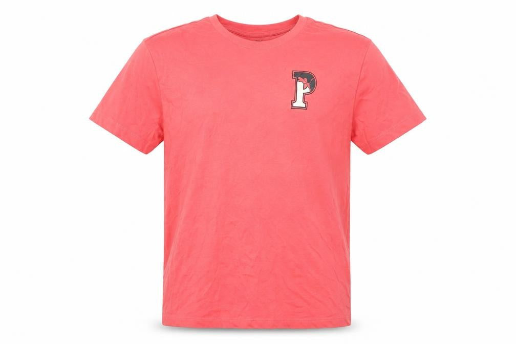 Puma Boys Pink 13-14 Years Crew Neck Cotton Logo T-Shirt