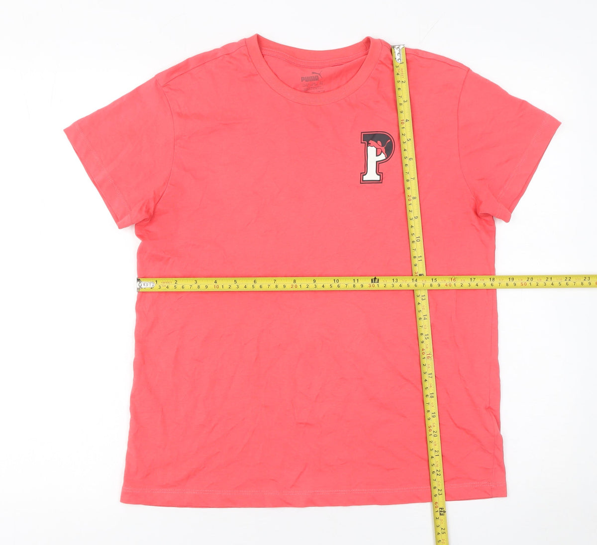 Puma Boys Pink 13-14 Years Crew Neck Cotton Logo T-Shirt