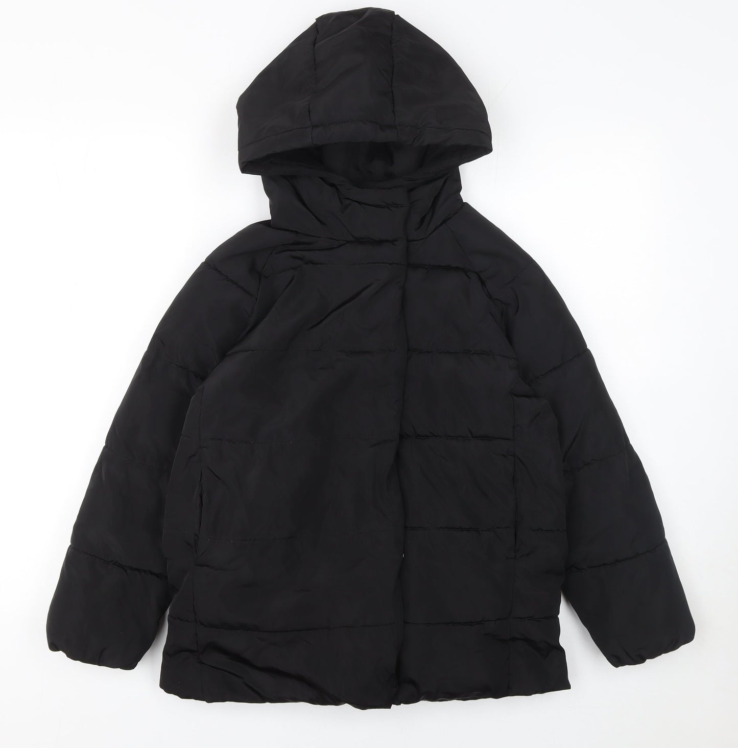 Reserved Girls Black Hooded Puffer Jacket Coat 9 Years Warm Winter