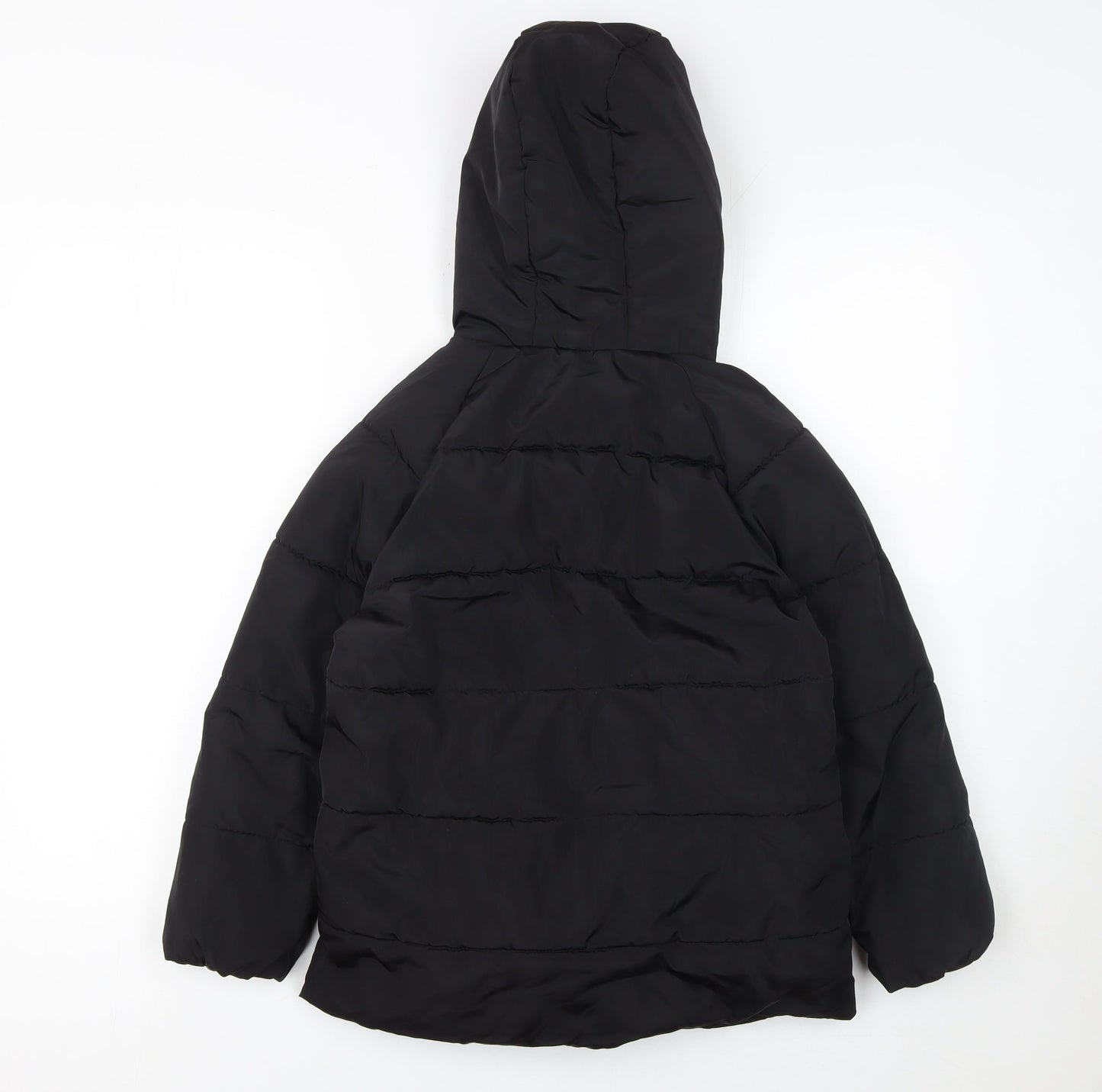 Reserved Girls Black Hooded Puffer Jacket Coat 9 Years Warm Winter