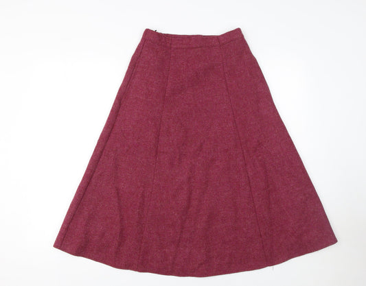 Country Collection Womens Red Wool A-Line Midi Skirt Size 10