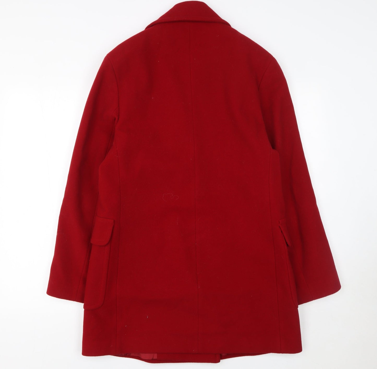J. Taylor Women's Red Wool Blend Mid-Length Pea Coat Size M