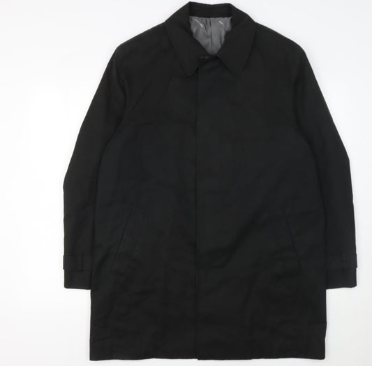 Pierre Cardin Men's Black M Mid-Length Cotton Rain Coat