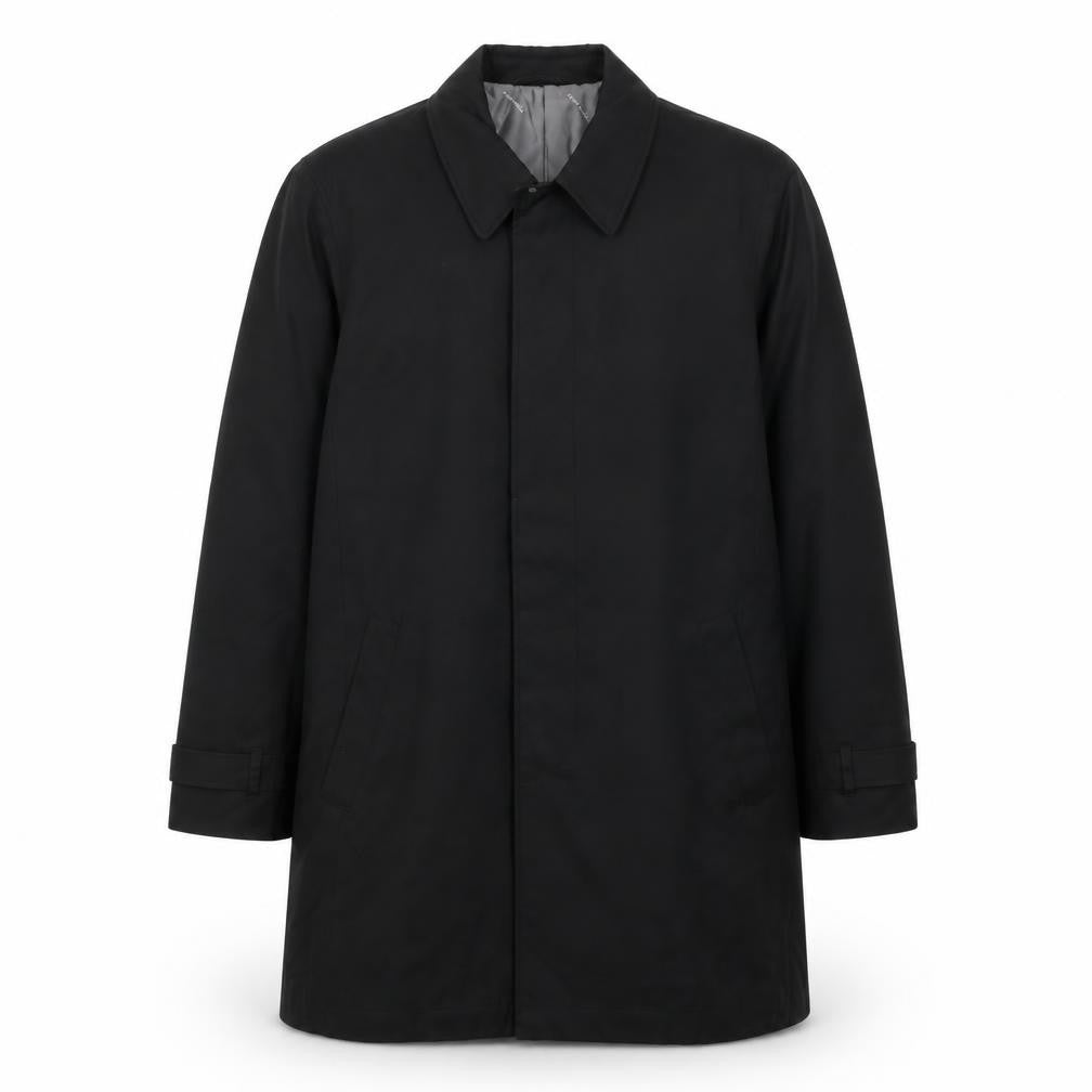 Pierre Cardin Men's Black M Mid-Length Cotton Rain Coat