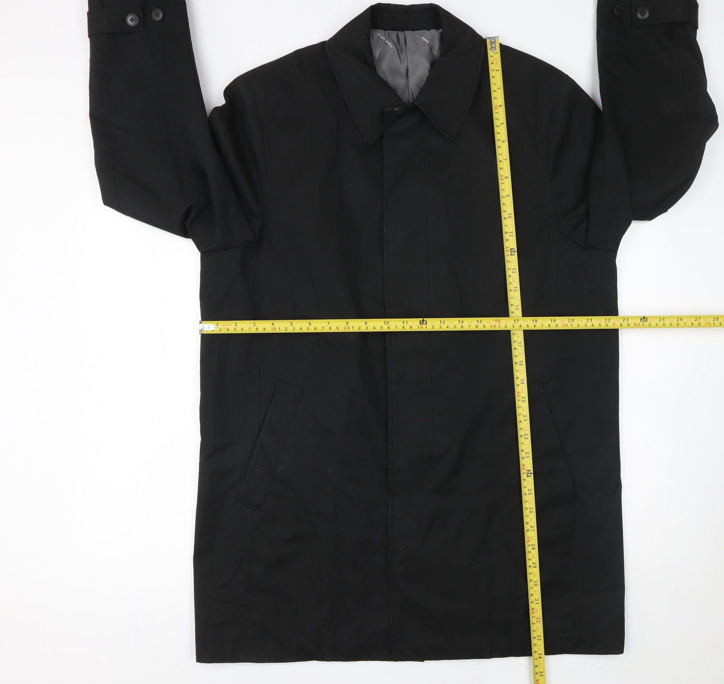 Pierre Cardin Men's Black M Mid-Length Cotton Rain Coat