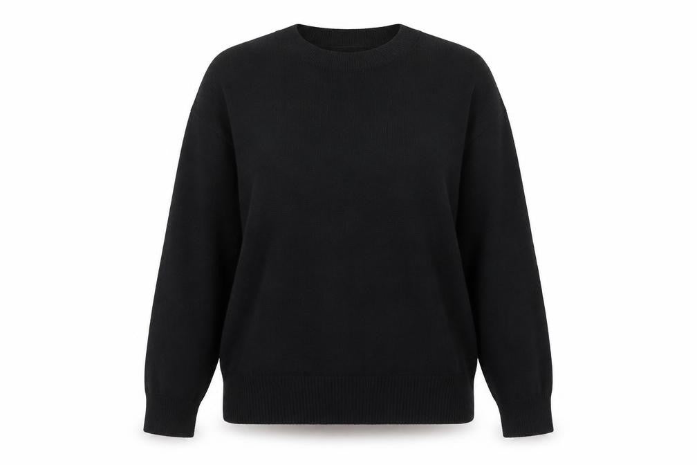 Oasis Women's Black Crew Neck Long Sleeve Pullover Jumper Size S