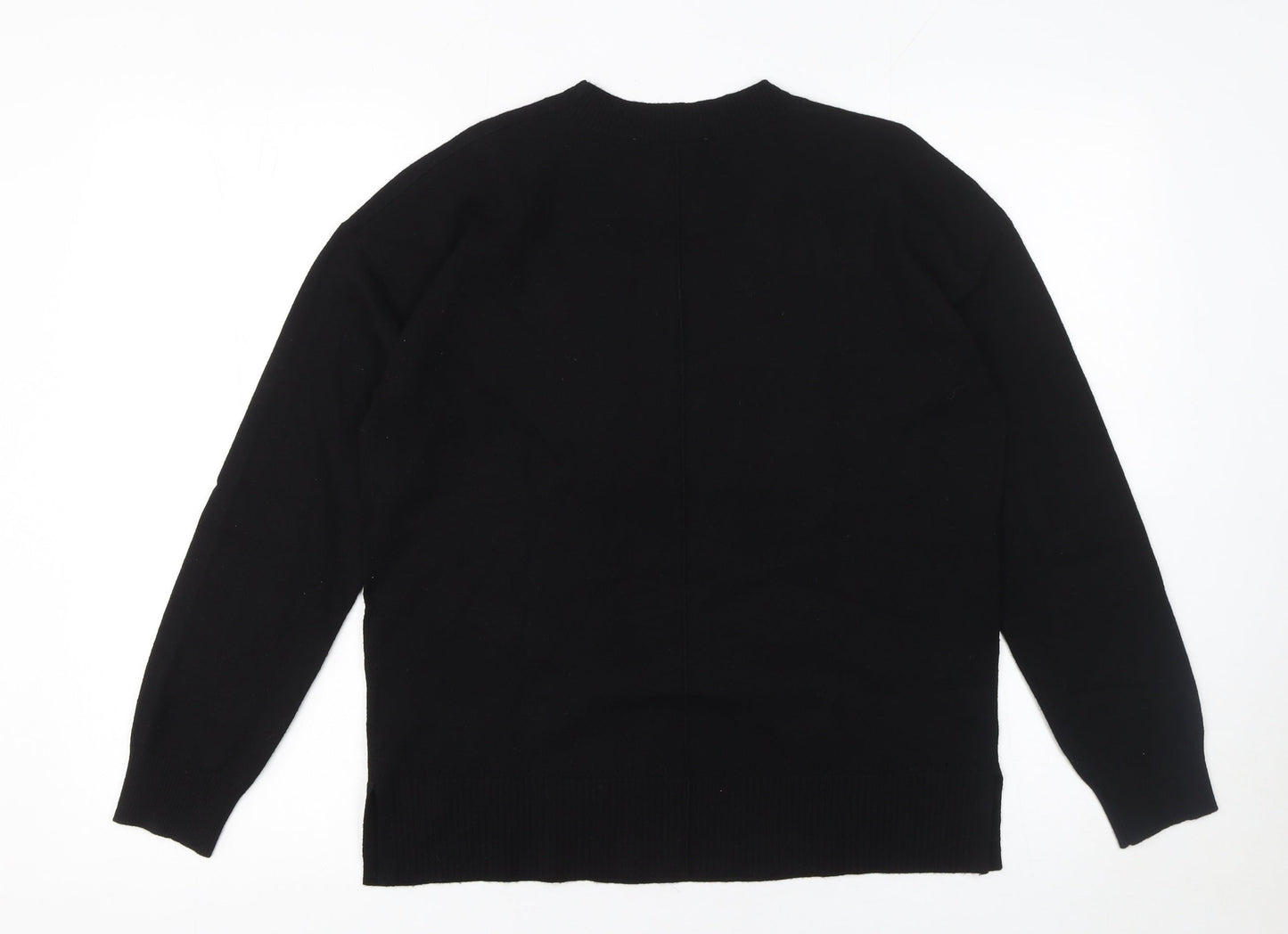 Oasis Women's Black Crew Neck Long Sleeve Pullover Jumper Size S