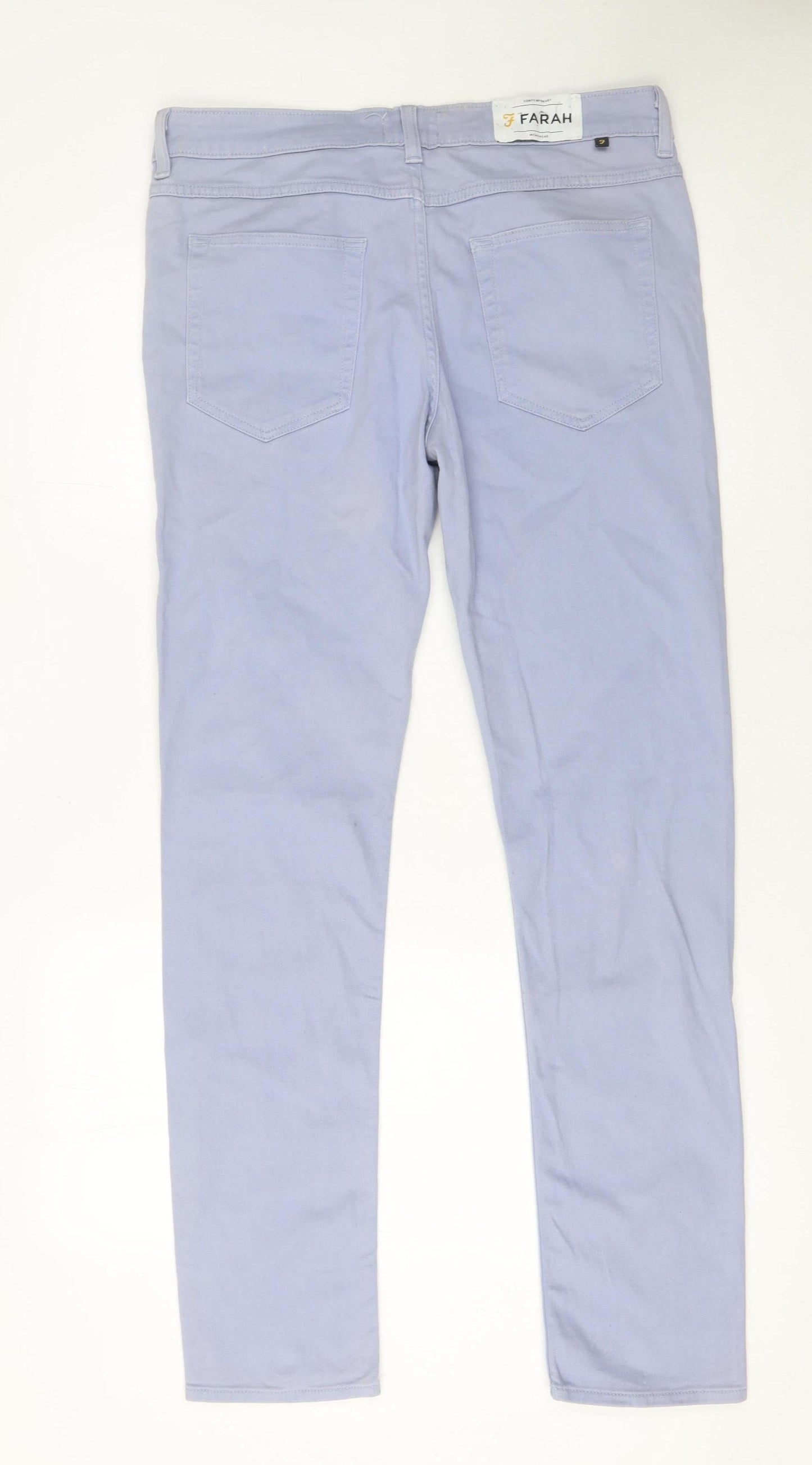 Farah Men's Blue Slim Fit Straight Jeans 32W 32L Cotton Denim