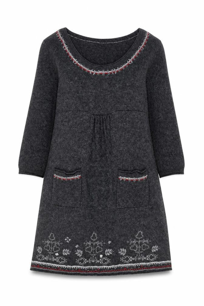 White Stuff Women’s Grey Knee Length Shift Dress Size 14