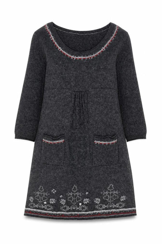 White Stuff Women’s Grey Knee Length Shift Dress Size 14
