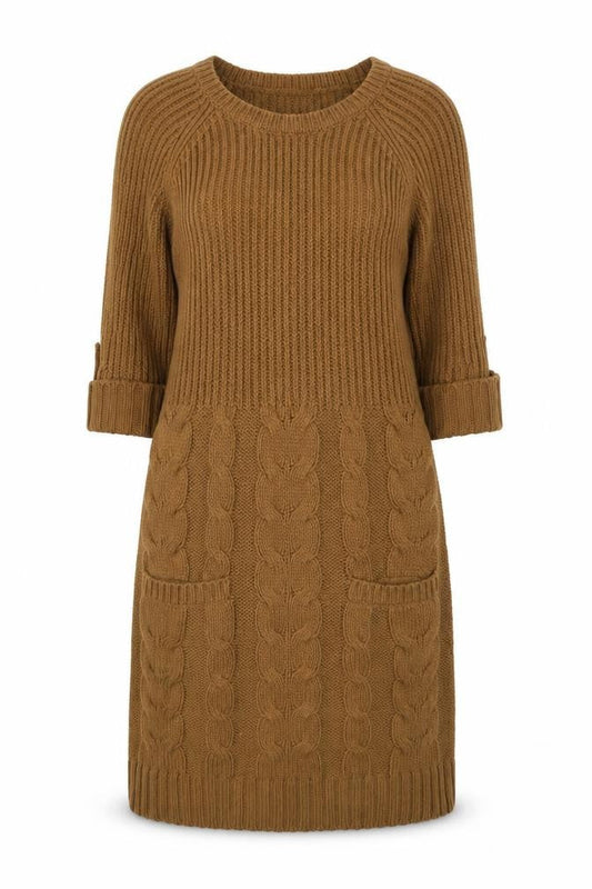 Dorothy Perkins Women’s Brown Knit Jumper Dress Size 10