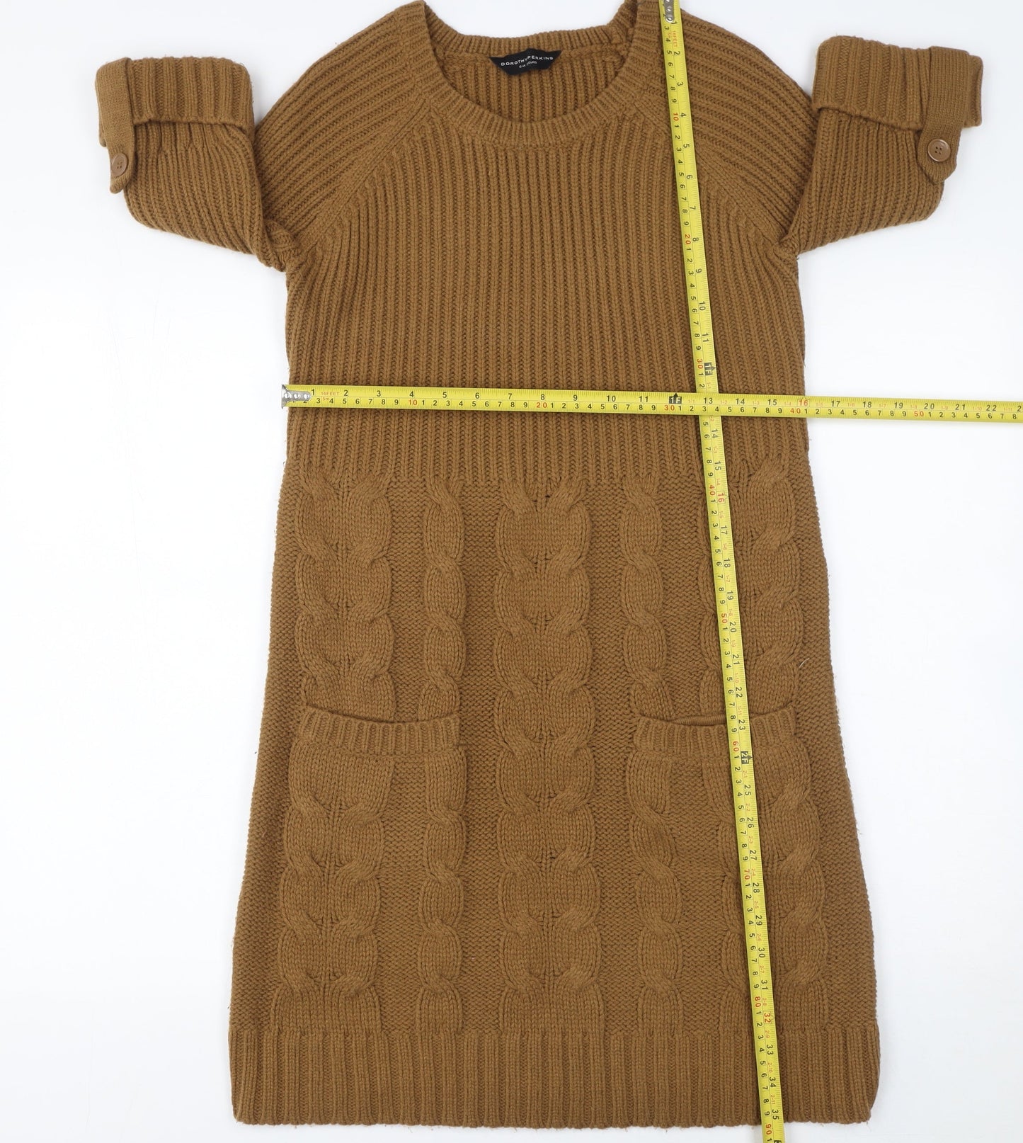 Dorothy Perkins Women’s Brown Knit Jumper Dress Size 10