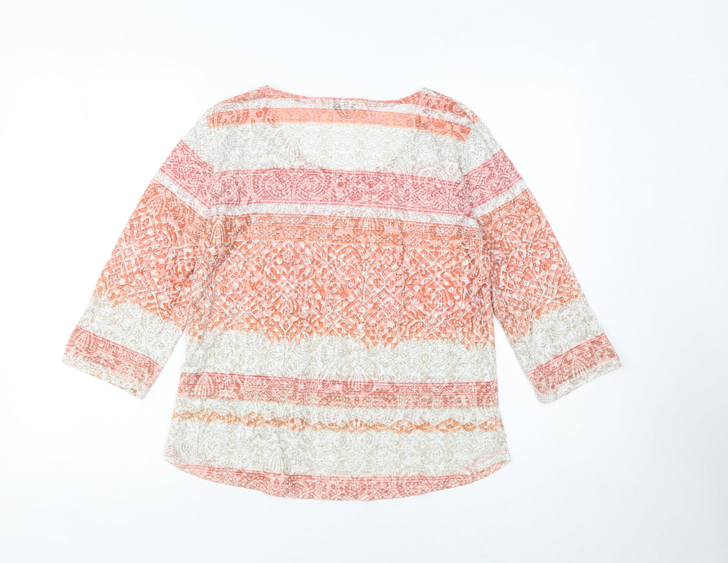 Orvis Women's Multicoloured Cotton 3/4 Sleeve Tunic Blouse M
