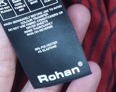 Rohan Women Red Striped Shift Dress Size 10 Long Sleeve Travel