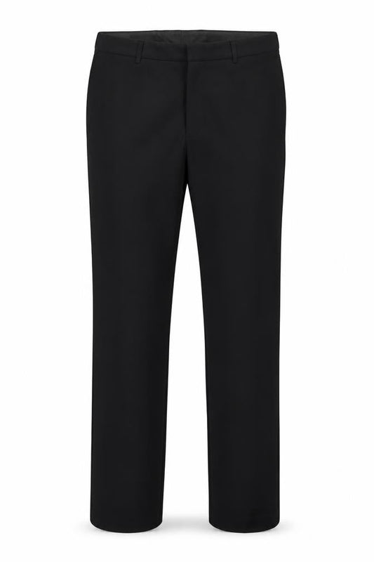 Front view of St. Bernard for Dunnes Stores Men's Black 36W 35L Regular Fit Dress Trousers