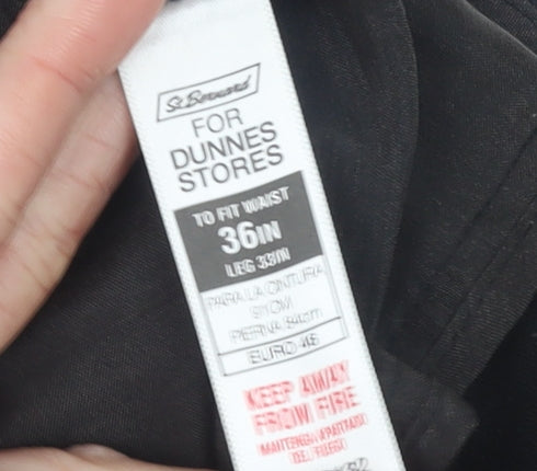St. Bernard for Dunnes Stores Men's Black 36W 35L Regular Fit Dress Trousers
