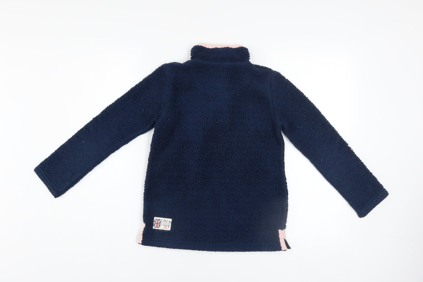 Crew Clothing Co. Girls Blue Fleece Henley Sweatshirt 8-9 Years