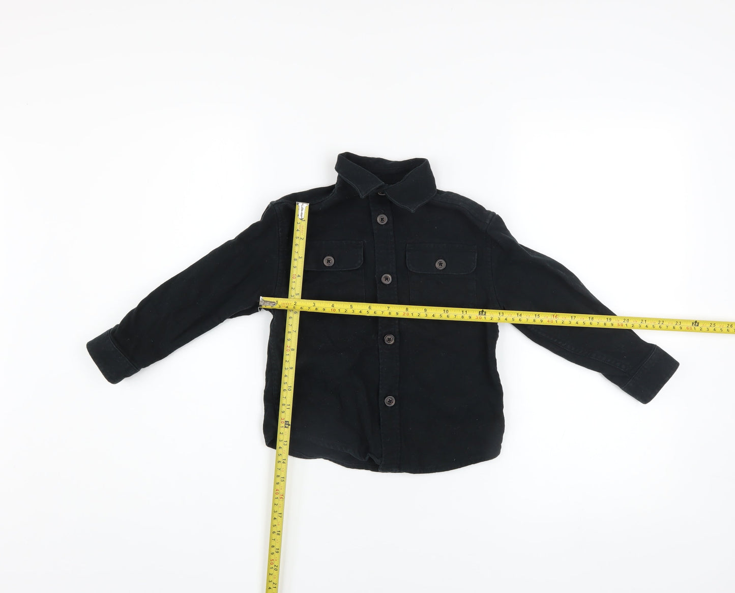 Next Boys Black Cotton Long Sleeve Shirt Jacket 4 Years