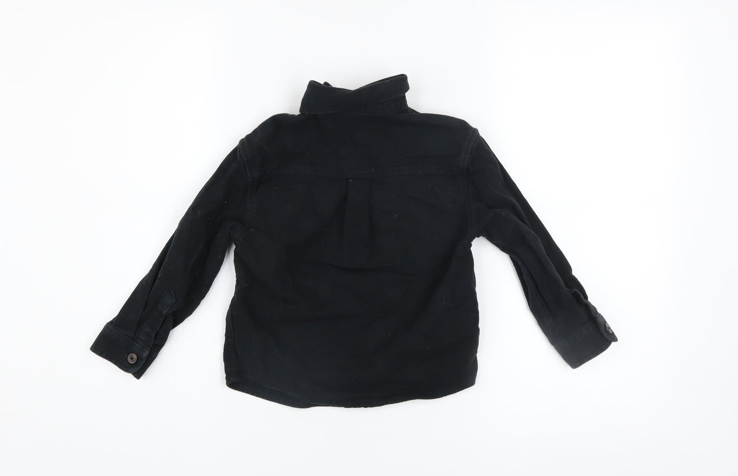Next Boys Black Cotton Long Sleeve Shirt Jacket 4 Years