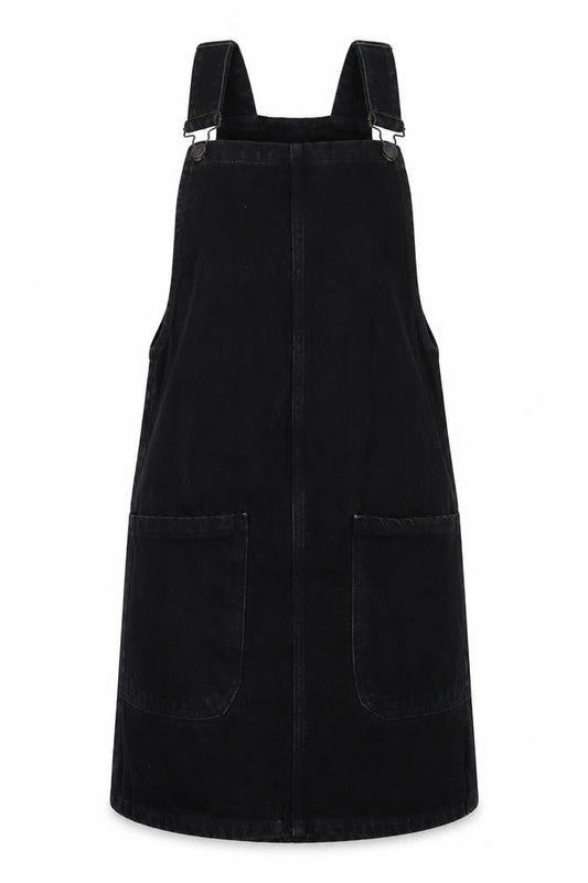 New Look Petite Women’s Black Denim Pinafore Dress UK 4